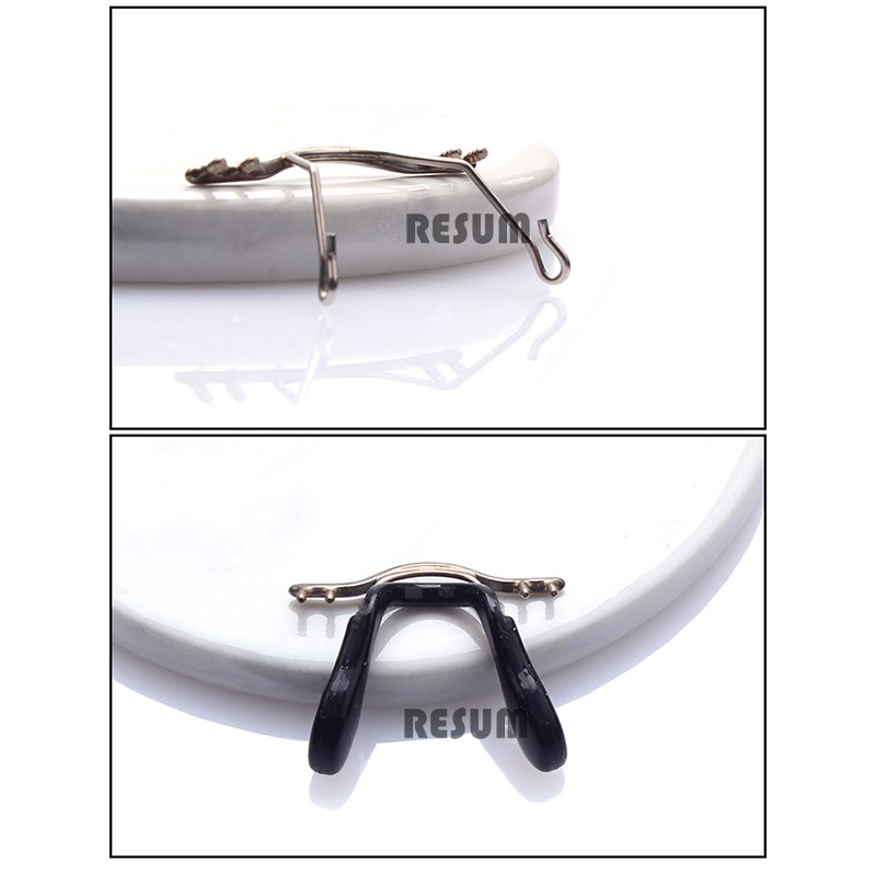 儿童U形连体卡扣鼻托防滑近视镜无框切边眼镜马鞍一体式托叶鼻垫