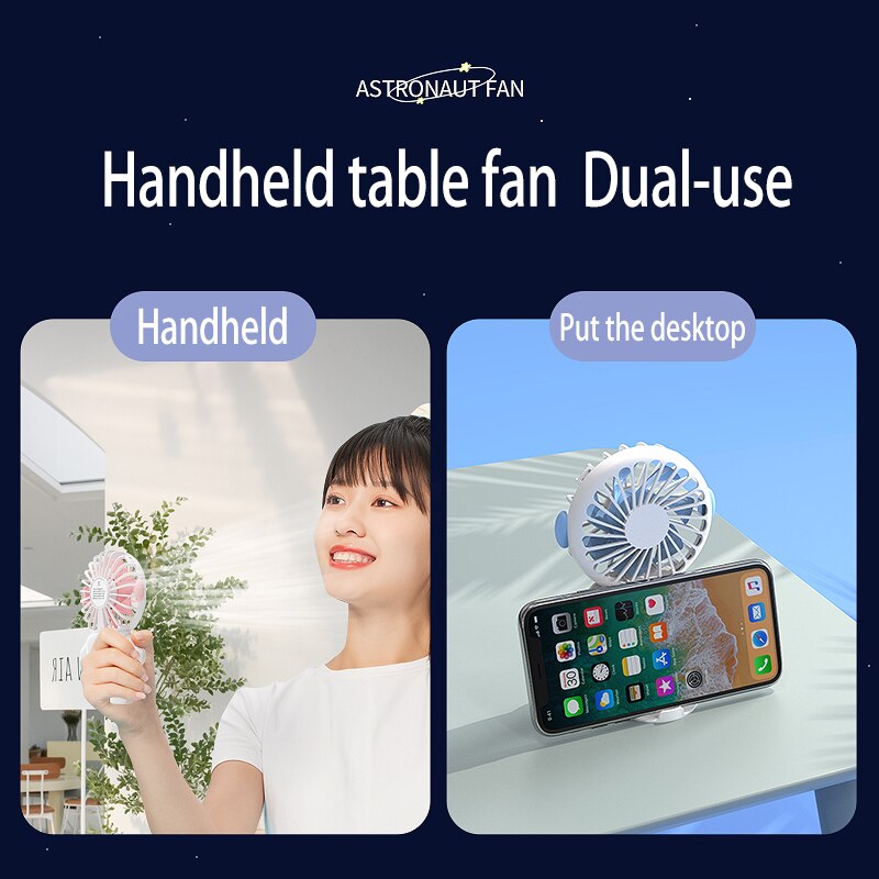 速发Portable Handheld Fan Cartoon Charging Model Large Wind