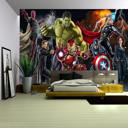 速发Avengers Custom 3D wallpaper for walls Hulk Iron man Cap