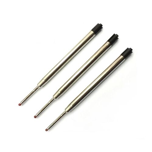 10支装包邮98mm G2水笔芯按动中性旋转金属签字笔替芯蓝0笔芯5黑