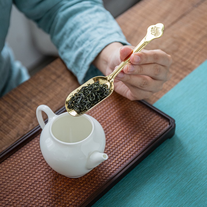 现货漆彩纯铜茶道六君子套u装功夫茶具配件大全泡茶工具茶刀夹勺