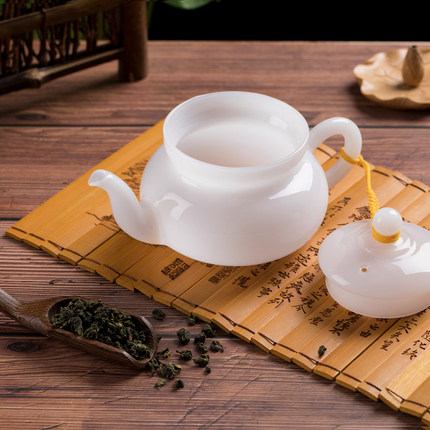 功夫茶壶白玉瓷家用办公玻璃耐热陶瓷公道杯紫砂养生泡茶壶盖子潮