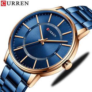 推荐CURREN Simple Thin Quartz Watches for Men Classic Busine