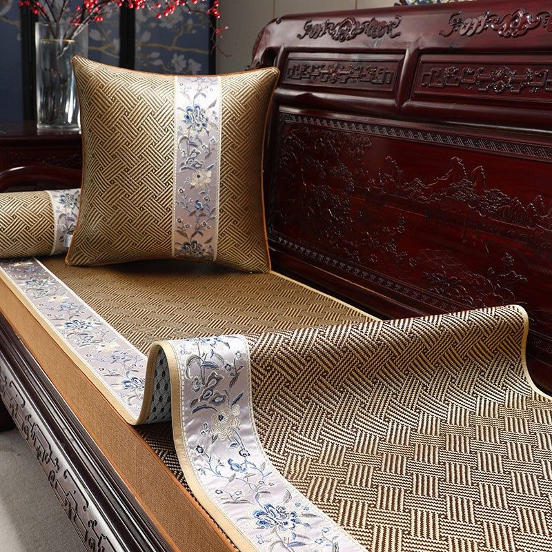 罗汉床实夏天红木沙发凉垫夏季防滑中式款凉席坐垫木家具盖巾藤席,居家布艺,沙发垫,淘宝优惠券,粉丝福利购,淘宝优惠卷