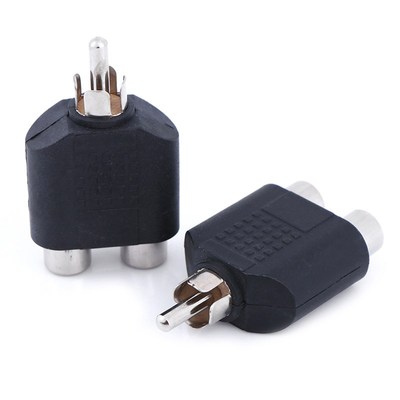 1Pc RCA Y Splitter AV Audio Video Plug Converter 1 Male To 2