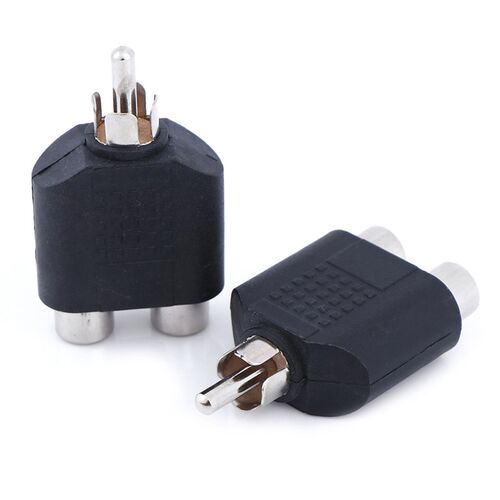 1Pc RCA Y Splitter AV Audio Video Plug Converter 1 Male To 2
