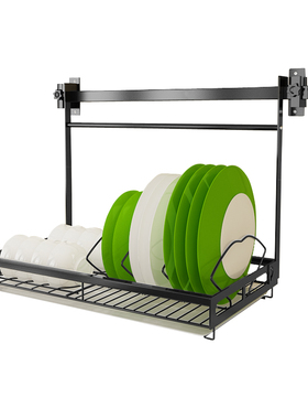 304不锈钢黑色方管窗台厨w房置物架壁挂式沥水碗架 跨窗户收纳挂