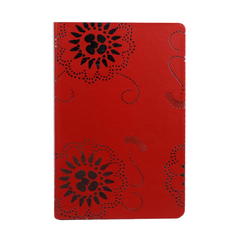 繁华烙印红色内页日记本彩色内页笔记本H复古个性笔记本子学生文