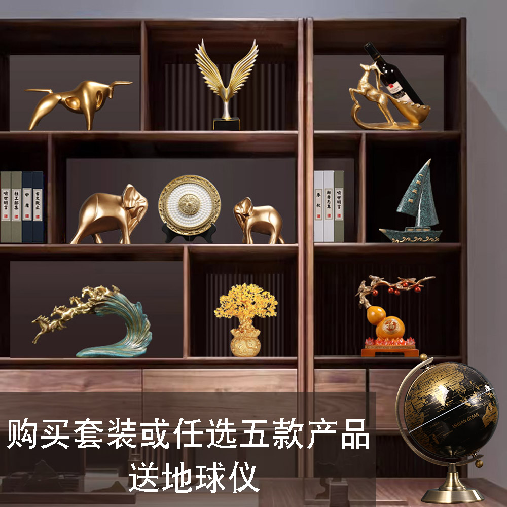新品新中式复古客厅办公室柜子摆件博古架展示架书柜装.饰品工艺