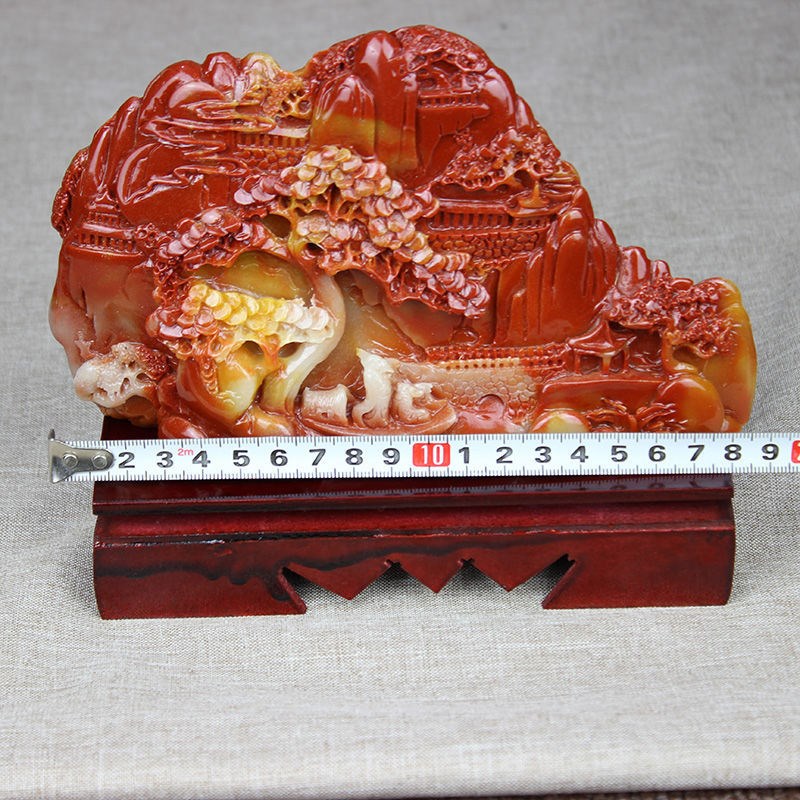 玉石原石福建寿山石雕工艺芙蓉色福在眼前风水玄关摆件奇石观赏石