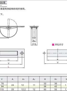 XAB86-L90/L110/L135 旋转型拉手 UWAKS94/76/1U15不锈钢旋转拉手