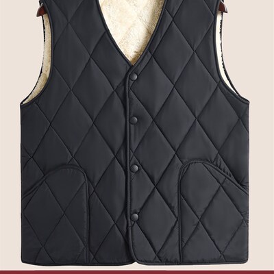 冬季中老年人棉马甲男款加绒加厚老人坎肩爸爸保暖背心.羽绒棉马