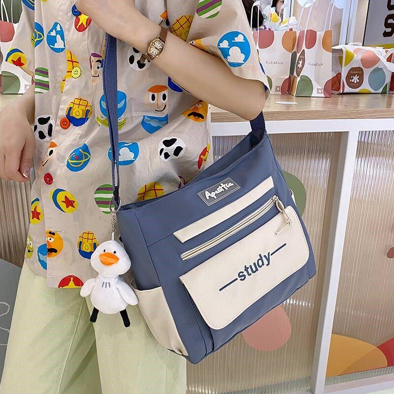 帆布包女夏文艺小众小学生补课包手提袋拎书袋补习日系单肩斜挎包