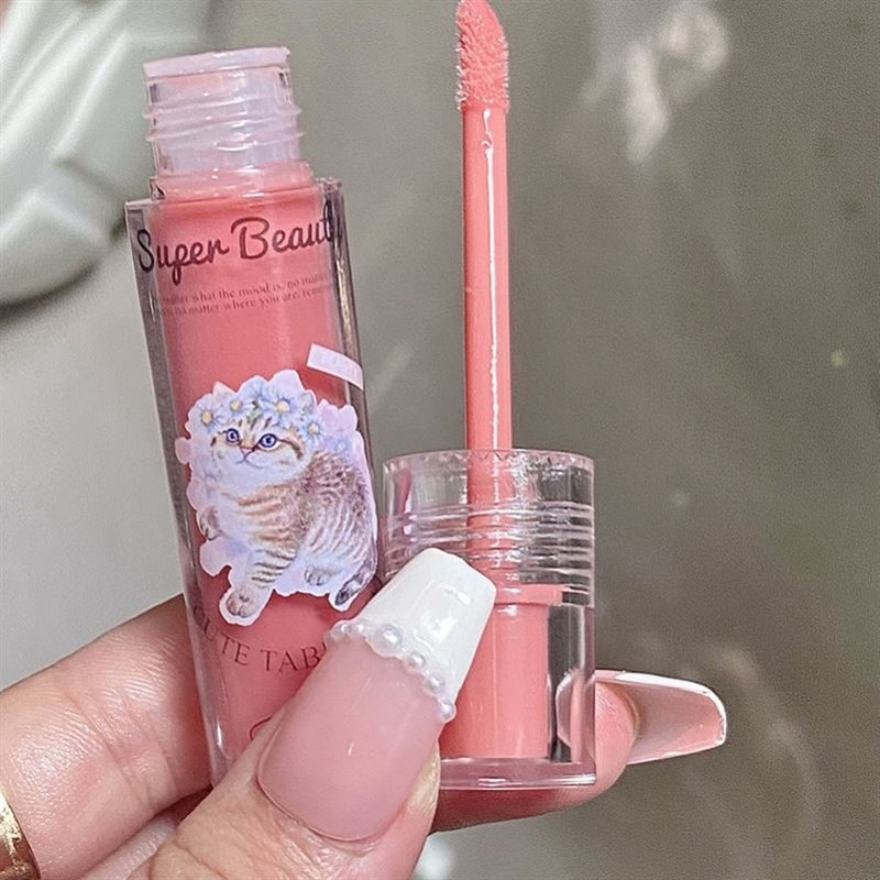 新品Cute Cat Jelly Lip Glaze Moisturizing Lasting Sexy Mirro