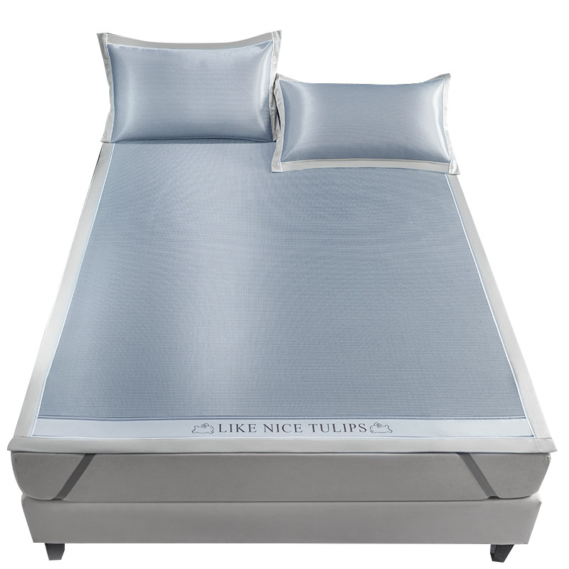 夏天冰丝凉席三件套可水洗竹席冬夏两用席子藤草床单学生宿舍单人