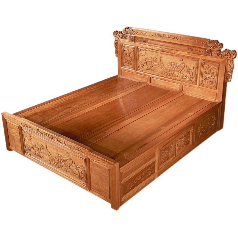 全实木大床红木1.5米1.8双人中式主卧花梨紫檀古典高箱储物家具床