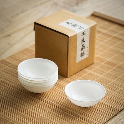 云窝白瓷薄胎茶杯品茗杯品茶杯日式主人杯陶瓷个人杯功夫茶具单个