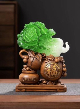 (宠粉)家居白菜葫芦摆件招财客厅酒柜玄关工艺品乔迁开业礼品