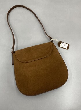 磨砂皮女包新款真皮腋下单肩包休闲马鞍包头层牛皮斜挎包包60158