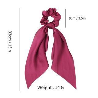 推荐Flower Dots Silk Scarf Scrunchies Women  Long Ribbon Tas