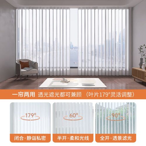 电动梦幻帘窗帘遮光2024新款客厅卧室阳台垂直竖百叶窗帘网红纱帘