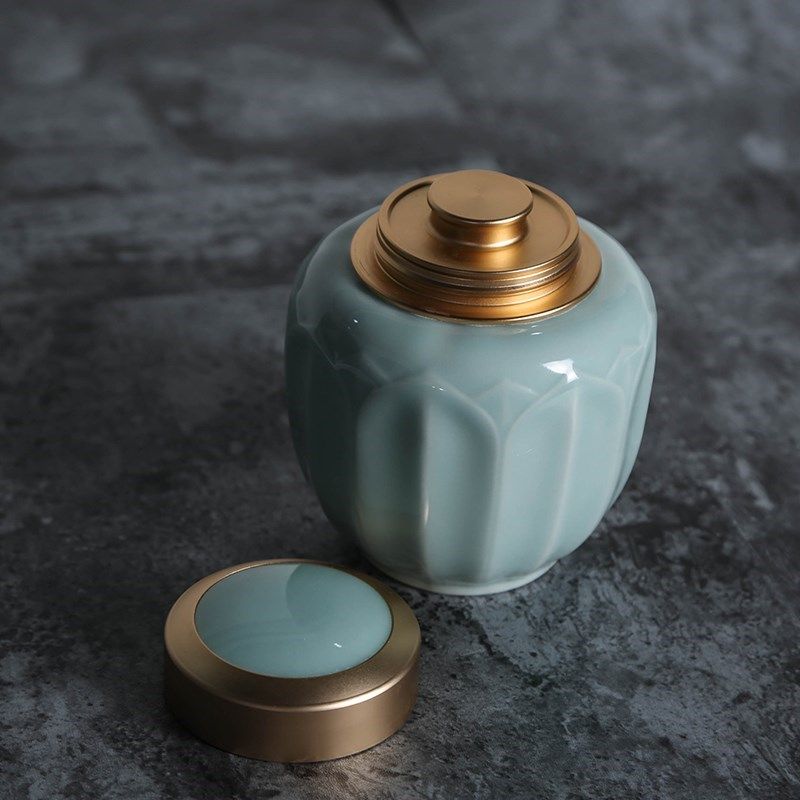 青瓷茶叶罐陶瓷大码密封罐小号茶仓家用简约功夫茶具茶道配件,餐饮具,茶叶罐,淘宝优惠券,粉丝福利购,淘宝优惠卷