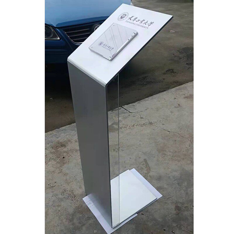 科技芯片公司大型展示架亚科力热弯开槽电子产品陈列架立式导定制