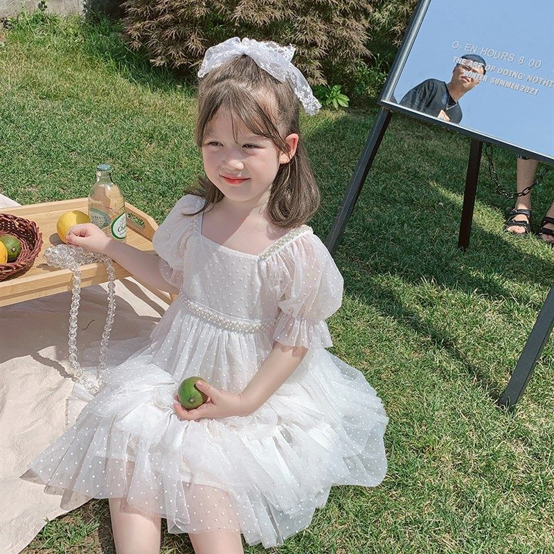 童装2021新款女童连衣裙宝宝蛋糕裙裙子儿童夏装公主裙白色纱裙潮,童装/婴儿装/亲子装,连衣裙,淘宝优惠券,粉丝福利购,淘宝优惠卷