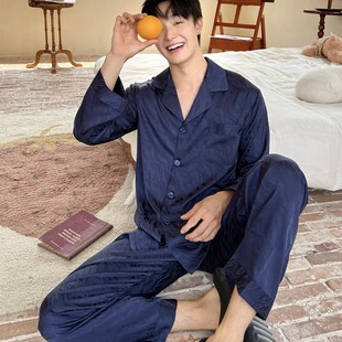 2025新款睡衣男士春秋款长袖宽松高级感秋季薄款家居服套装可外穿