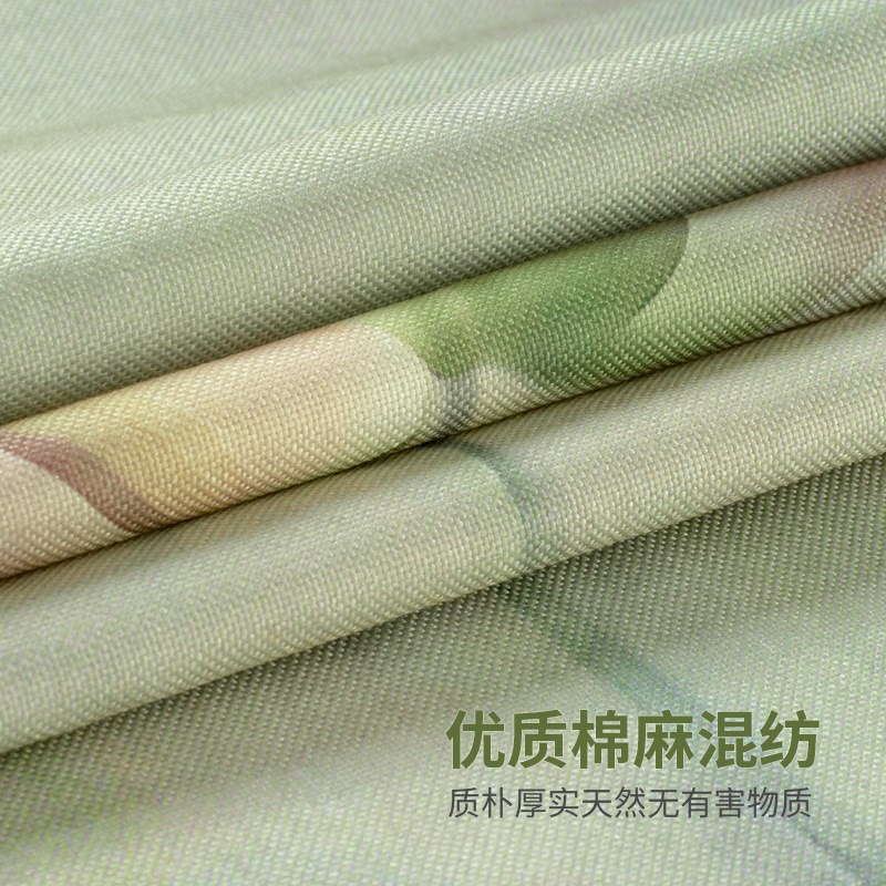 新中式茶室背景墙装饰画客厅棉麻中国风荷花禅意挂画沙发布艺壁画图片