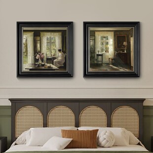 《一隅静谧》美式复古装饰画客厅艺术挂画餐厅油画过道卧室墙画