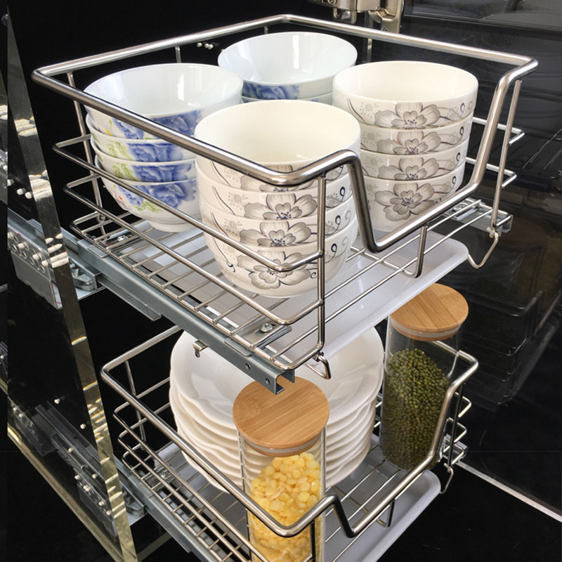 48深柜拉篮300小尺寸平蓝350橱柜拉蓝400厨房平篮450浅柜拉篮定制