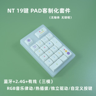 PAD客制化套件19键机械键盘RGB热插拔三模2.4G数字小键盘 老薛NT