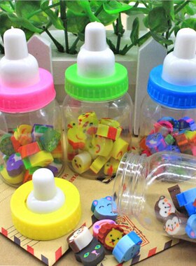 1pc (18-22 Tablets) Milk Bottle Eraser Fruit Animal Christma