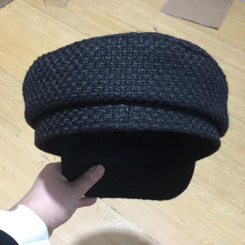 日系流苏编织平顶帽女大小码毛呢时装贝雷八角帽画家报童帽鸭舌帽