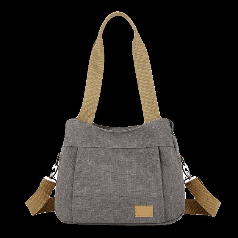 简约百搭帆布包多隔层手提单肩包休闲斜挎包大容量包女士单肩包袋,箱包皮具/热销女包/男包,通用款女包,淘宝优惠券,粉丝福利购,淘宝优惠卷