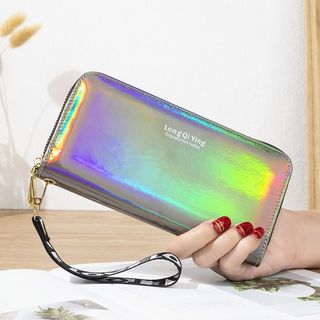 推荐New Laser Holographic Wallet Women Long Pu Leather Purse