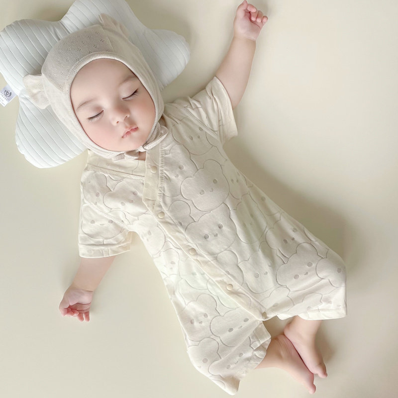 小众高货婴儿夏季连体衣宝宝薄款哈衣新生儿和尚服男女童短袖短裤