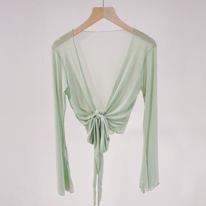 喇叭袖烫钻纱衣古舞练功服女中国舞身韵艺考教师舞蹈服装演,运动/瑜伽/健身/球迷用品,古典舞服,淘宝优惠券,粉丝福利购,淘宝优惠卷