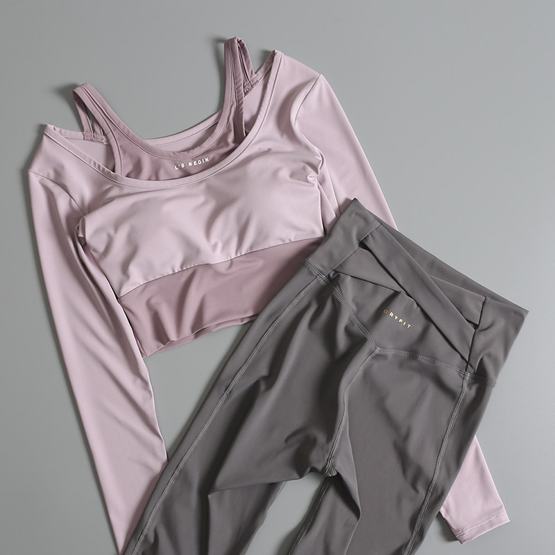 瑜伽服套装女夏季新款高级感时尚长袖网红健身房跑步运动套装,运动服/休闲服装,运动套装,淘宝优惠券,粉丝福利购,淘宝优惠卷