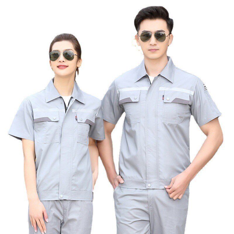 工作服男防静电短袖夏季加油站石化电子厂加气站工人女定制劳保服