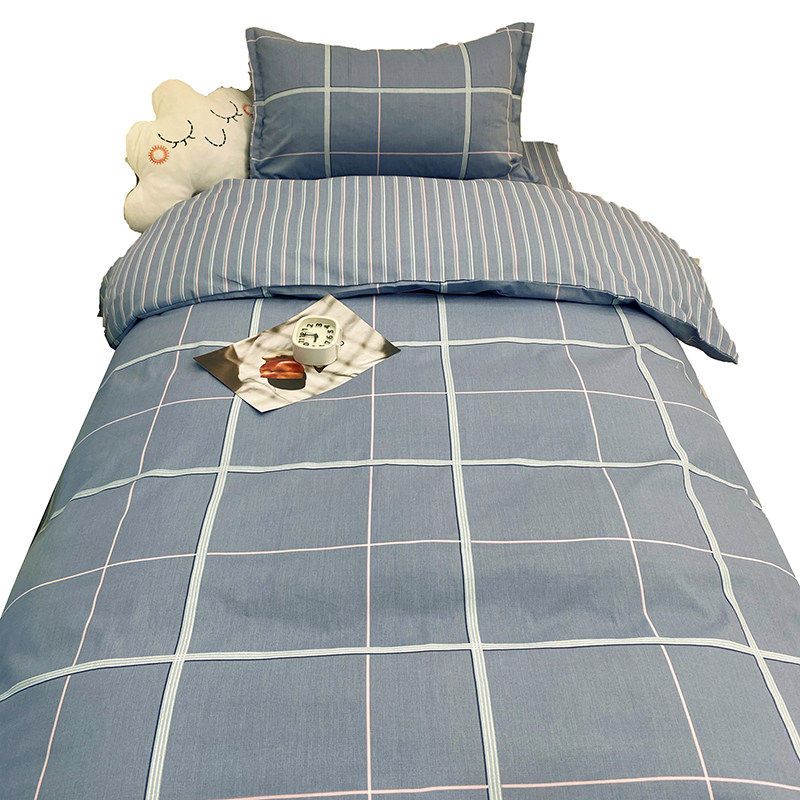 全棉学生宿舍三件套床上用品寝室上下铺纯棉被套床单人床品套件男