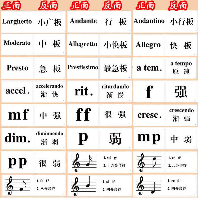 速发小提琴高音谱乐器五线识谱卡片萨克斯长笛黑管小号钢琴88键16