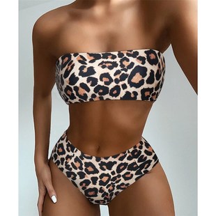Leopard Bikini High Waist Swimsuit Women Bikini 2021 Push Up