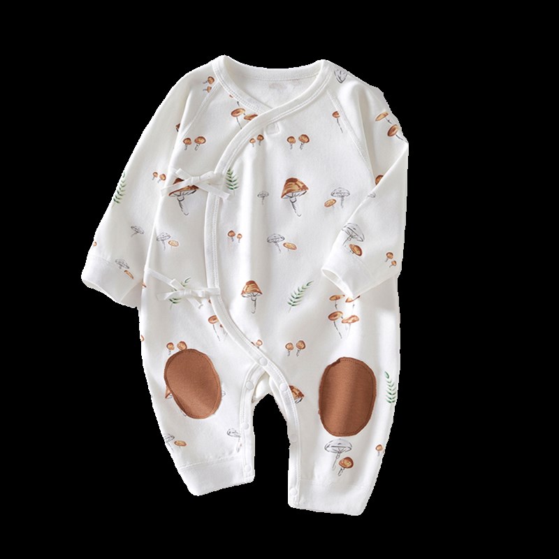 现货新生婴儿儿i衣服秋季薄款长袖连身衣哈衣爬服男女宝宝春装无