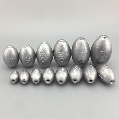 铅坠橄榄形塑芯中通空心散装钓鱼铅坠海杆抛竿远投筏钓渔具小配件