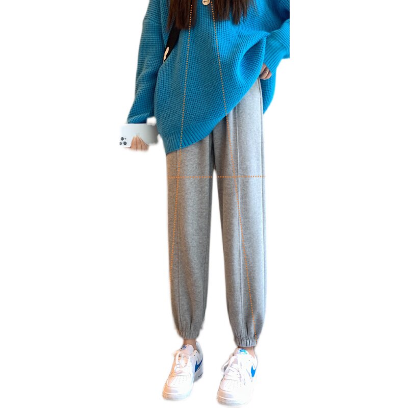 束脚运动裤女春秋2023新款卫裤深灰色L春装小个子夏薄款休闲裤