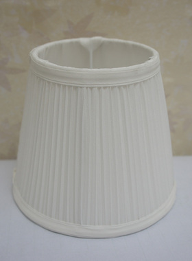 欧式布艺灯罩外壳吊灯壁灯用白色黄色圆形简约小夹T泡E14卧室配饰