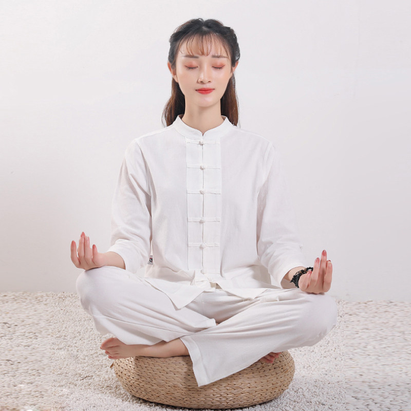 男女禅用居士服茶服棉麻阔腿裤套装中国风修意中式唐装禅通服套装