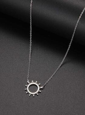 小众高货316L Stainless Steel Necklace Gold Circle Irregular